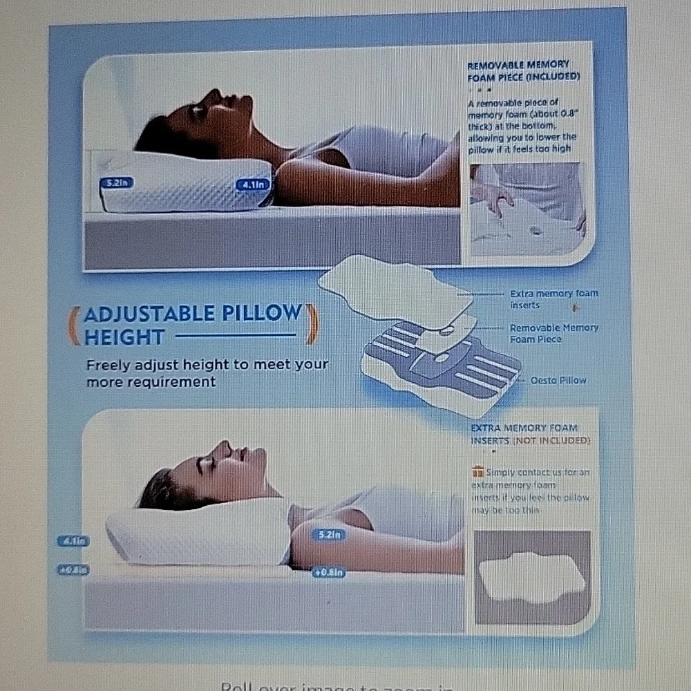 Osteo cervical pillow necknpsin relief hollow design odorless White Queen New